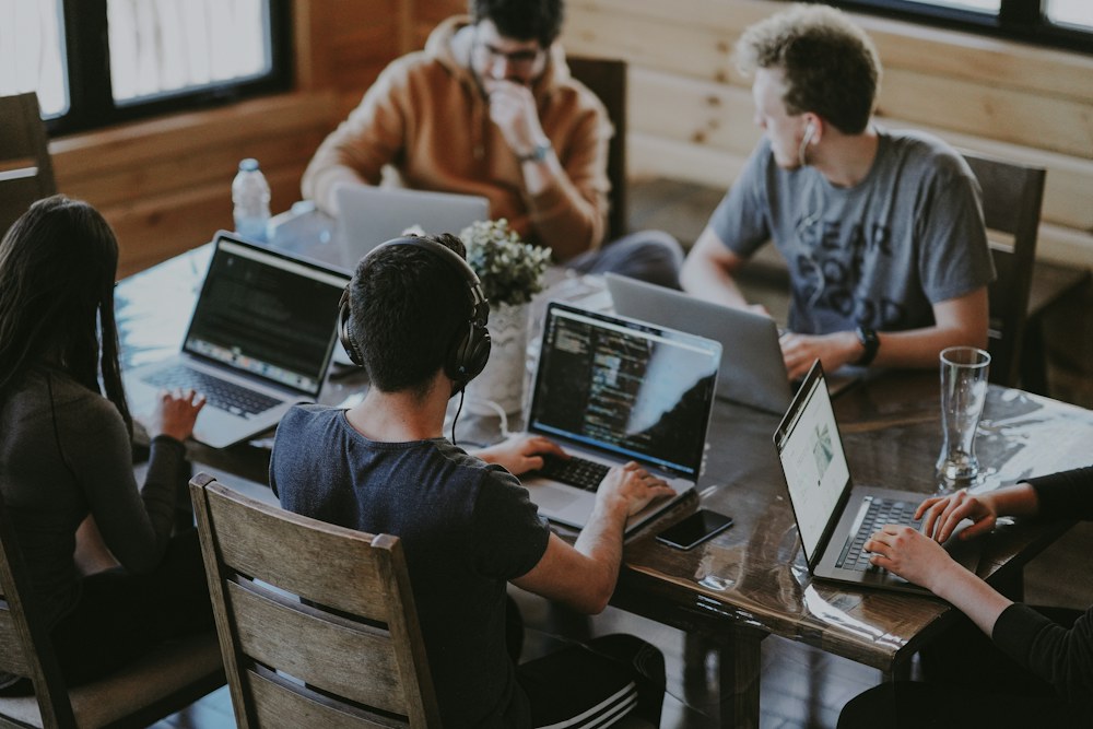 Business team collaborating in an office